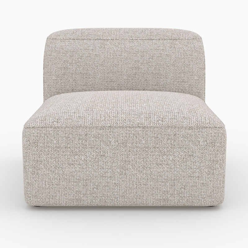 Canapé modulable Hestia en tissu beige 3 places avec pouf