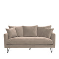 Villabon - 3-Seater Sofa - Velvet with Black Hairpin Legs - Beige
