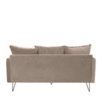 Villabon - 3-Seater Sofa - Velvet with Black Hairpin Legs - Beige