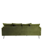 Villabon - Canapé 4 Places - Velours - Vert olive