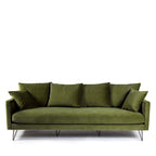 Villabon - Canapé 4 Places - Velours - Vert olive