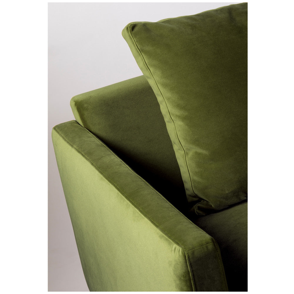 Villabon - Canapé 4 Places - Velours - Vert olive