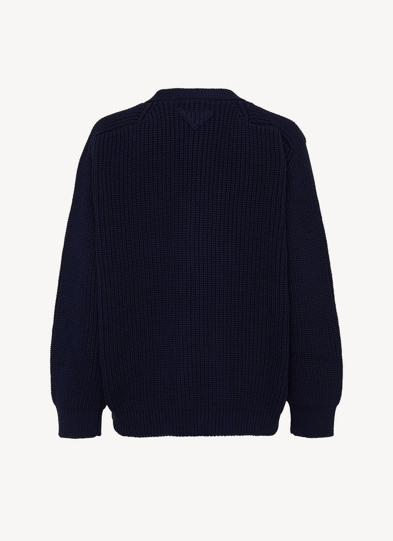 Prada - Cardigan En Coton - Navy - Femme