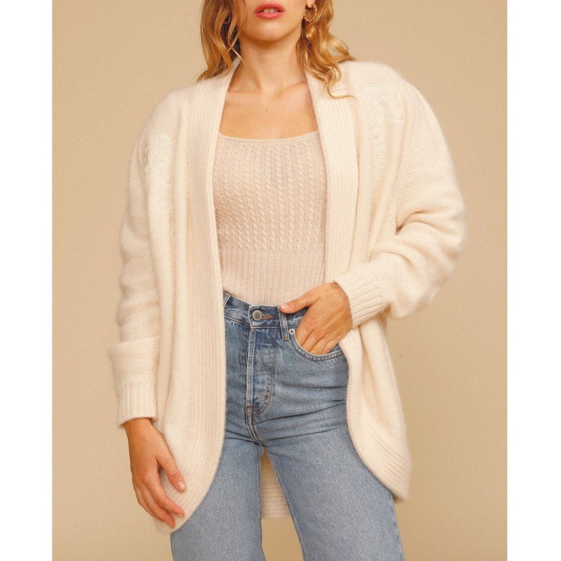 Martina Cardigan - Plain Ecru