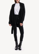 Replay - Cardigan Oversize Ceinturé - Black - Femme