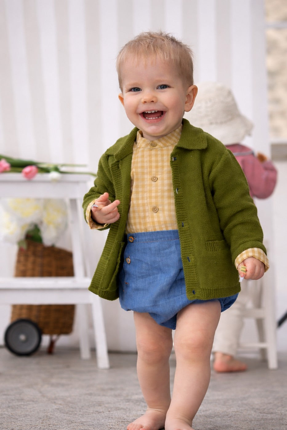 Cardigan Valentin Olive - Bébé Garçon