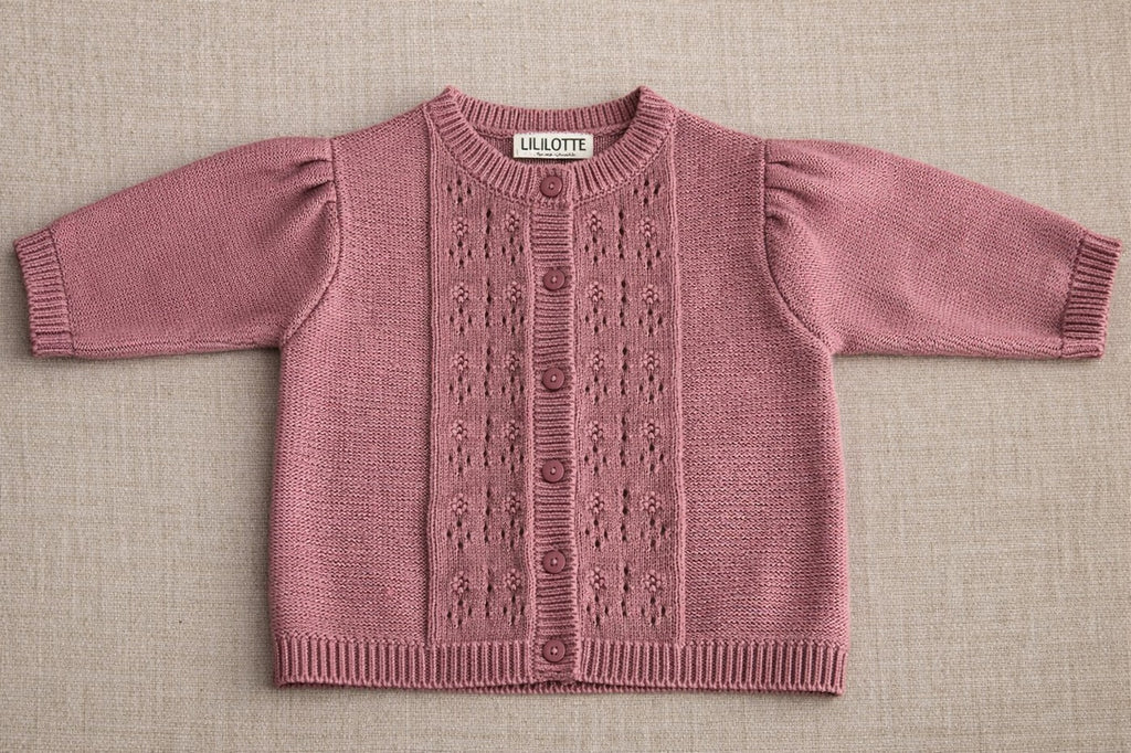 Cardigan Vincianne Tricot Vieux Rose - Bébé Fille