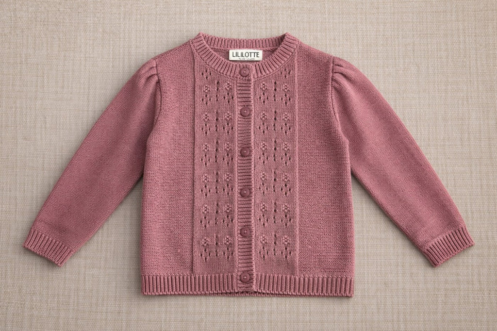 Cardigan Vincianne Tricot Vieux Rose - Enfant Fille