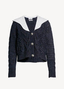 Ganni - Cardigan En Maille Torsadée - Sky Captain - Femme