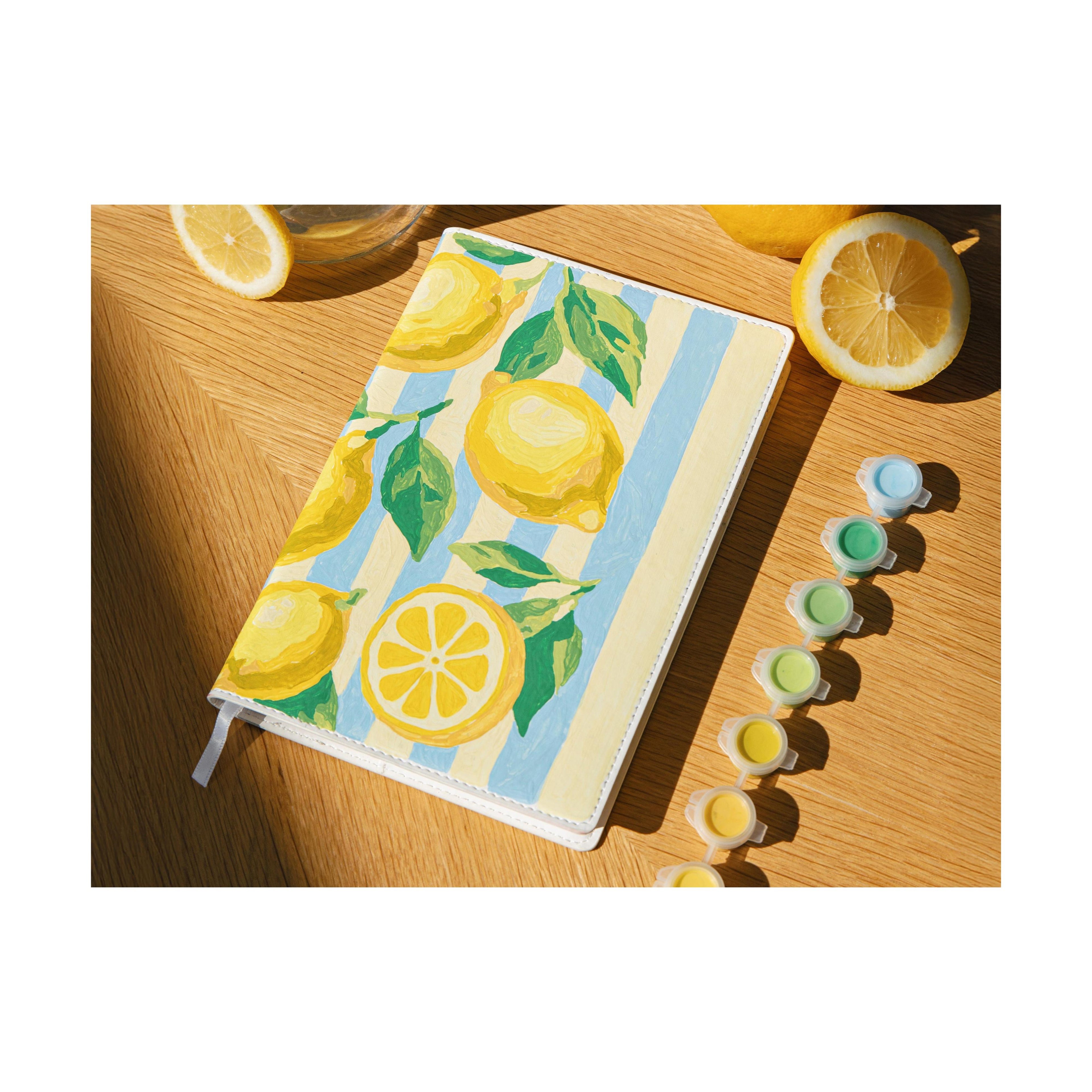 Painting Notebook - Painting By Number Notebook - Small Brush - Lemons