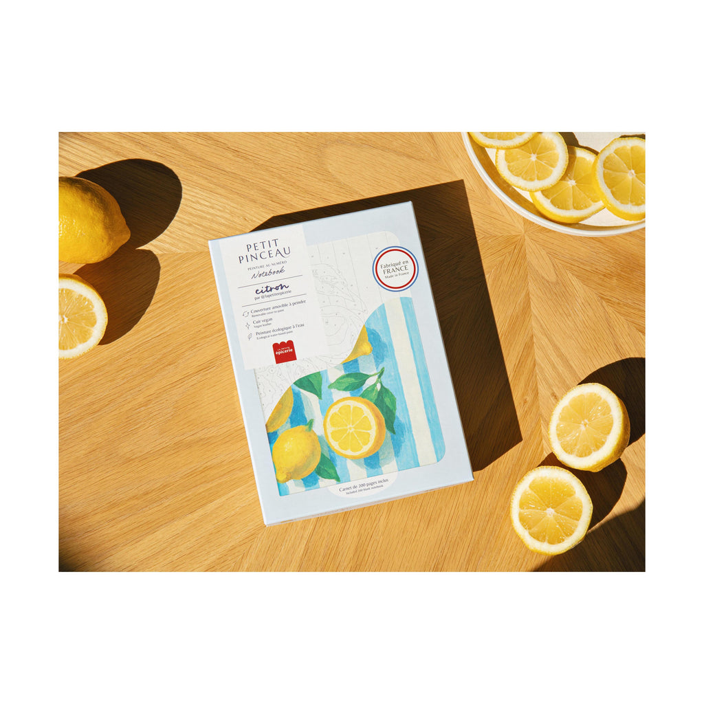 Painting Notebook - Painting By Number Notebook - Small Brush - Lemons