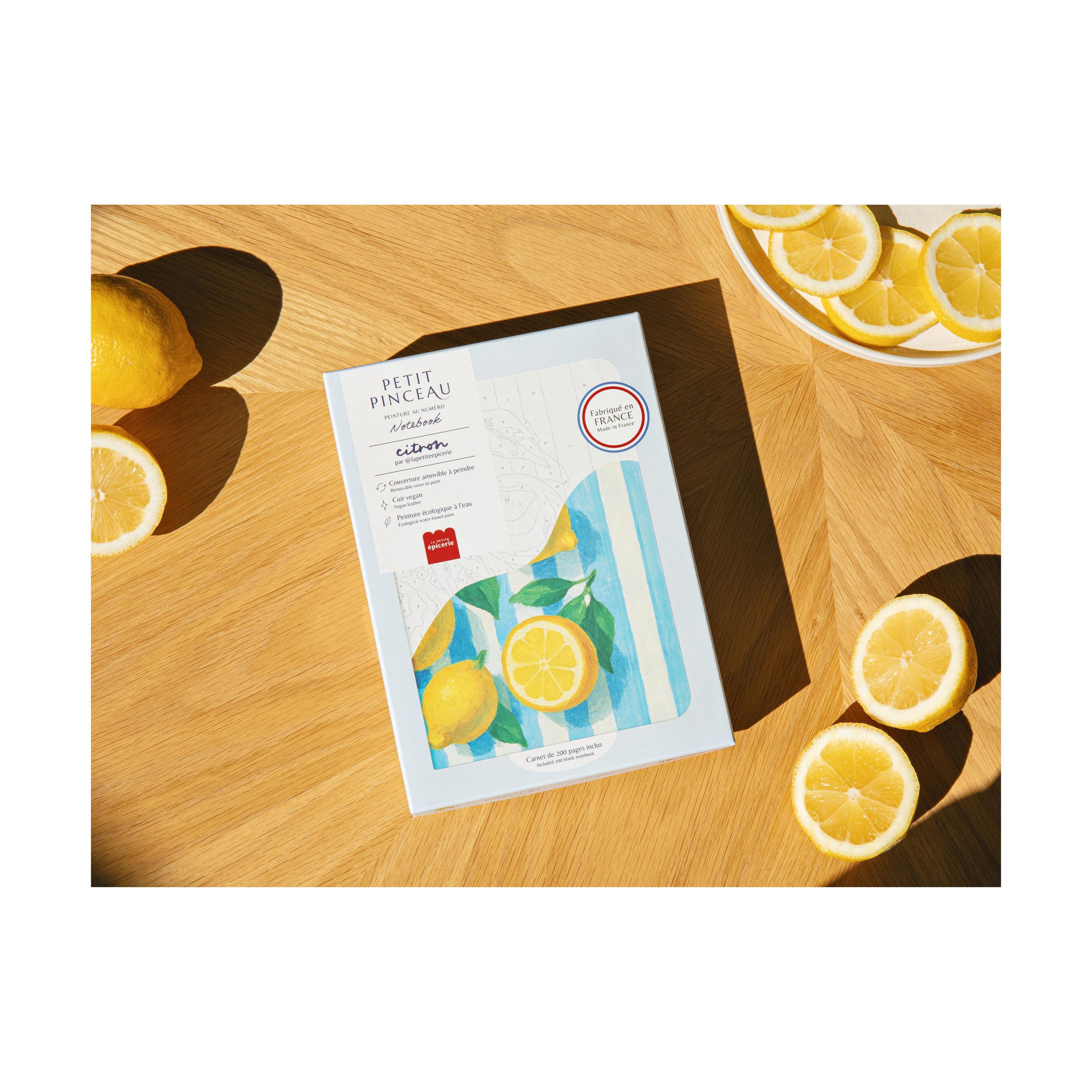 Painting Notebook - Painting By Number Notebook - Small Brush - Lemons