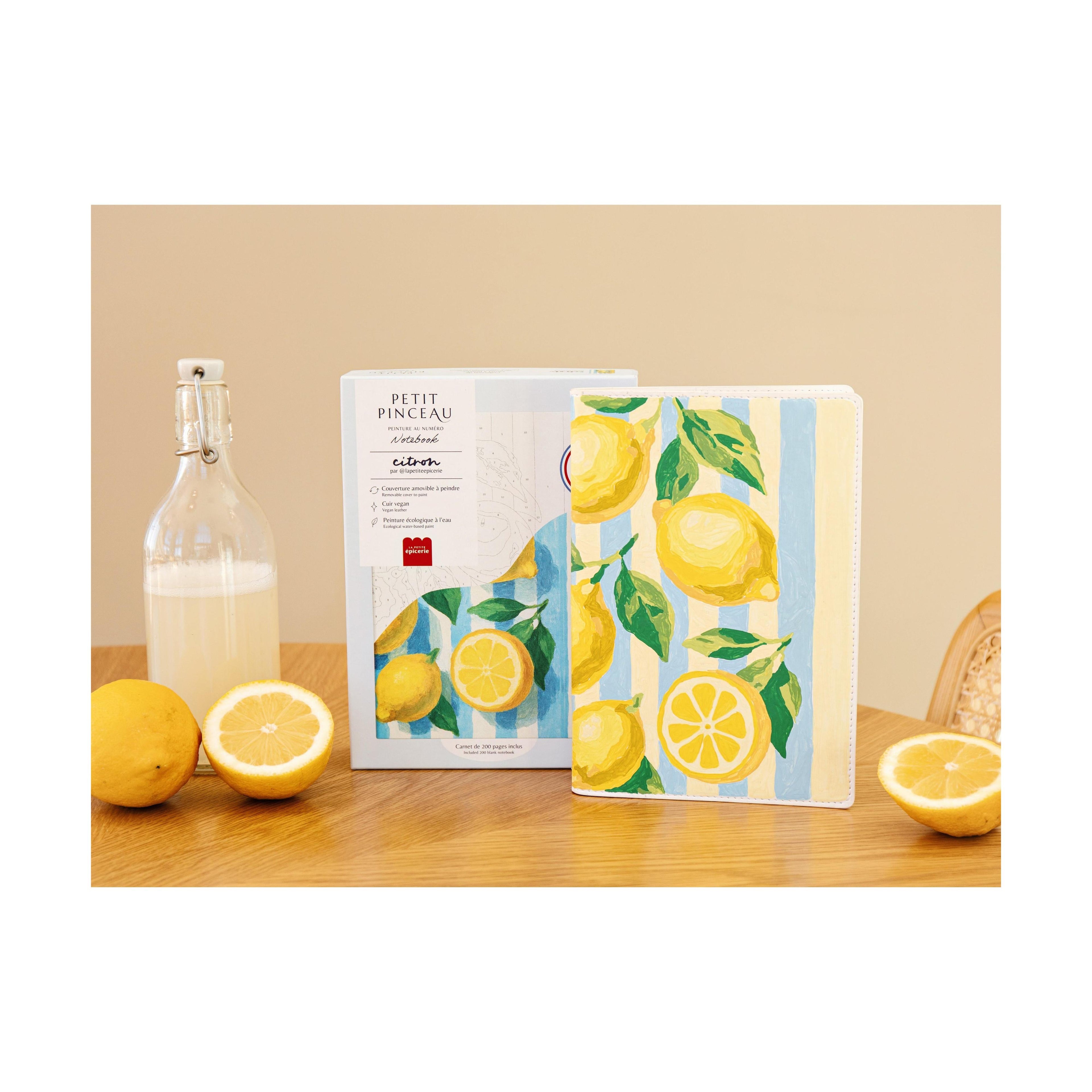 Painting Notebook - Painting By Number Notebook - Small Brush - Lemons