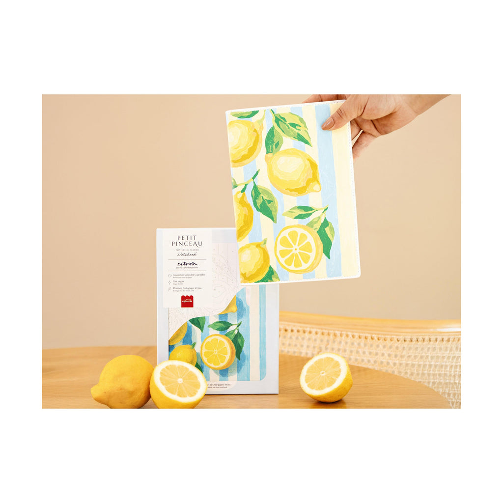 Painting Notebook - Painting By Number Notebook - Small Brush - Lemons