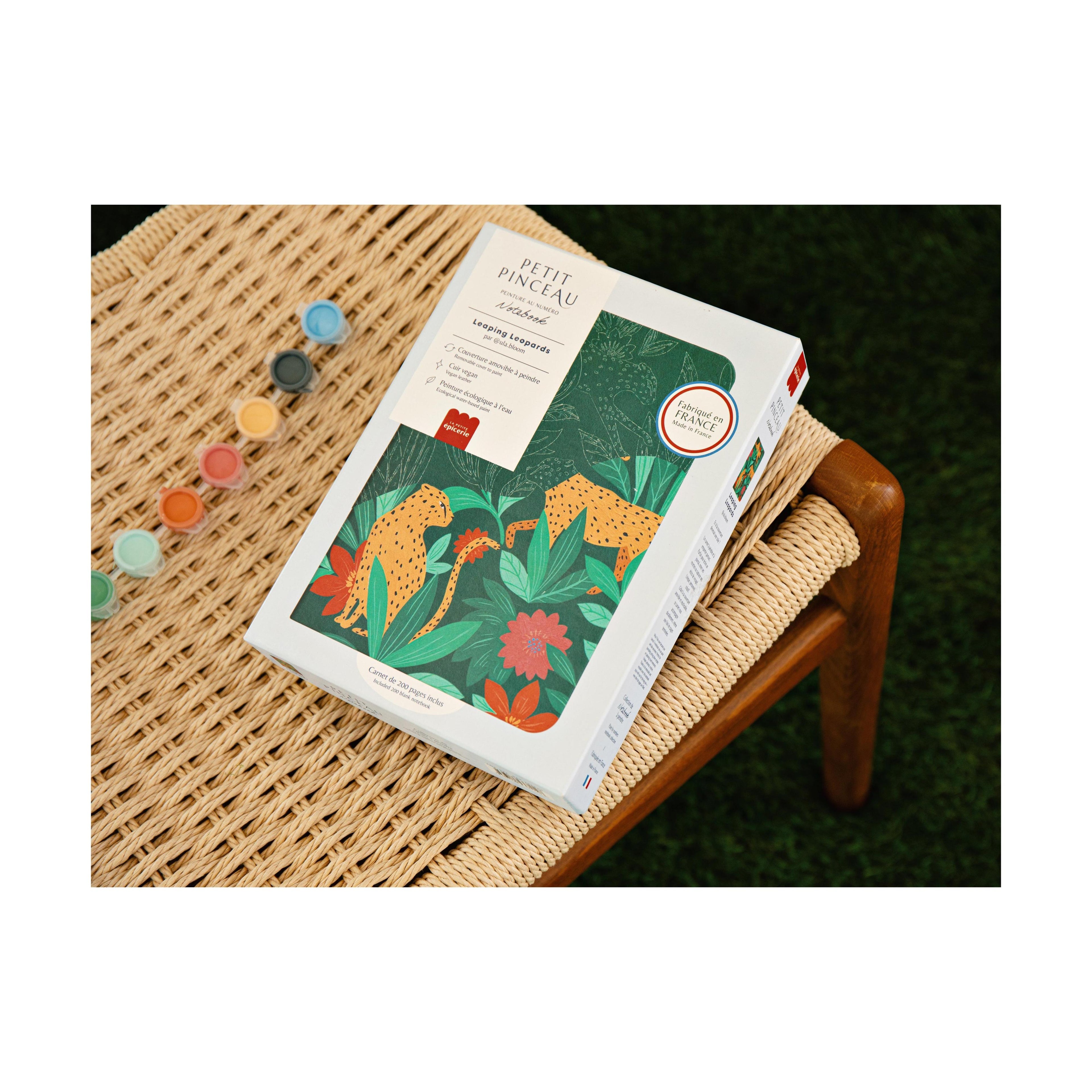 Carnet À Peindre - Notebook Peinture Au Numéro - Petit Pinceau - Leaping Leopards