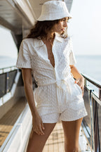 Carolina Playsuit - White Terry Towelling