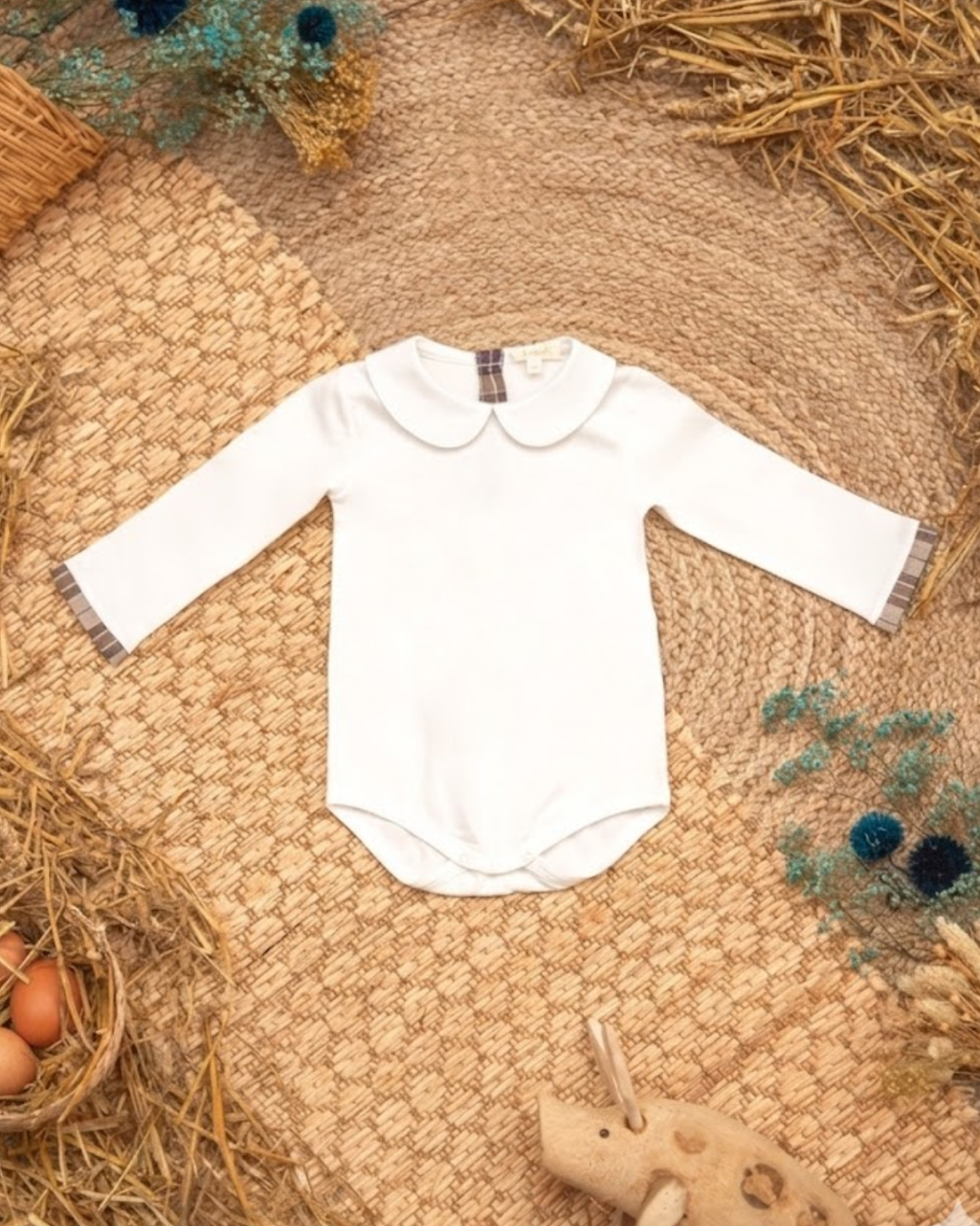 Body a cuadros en beige