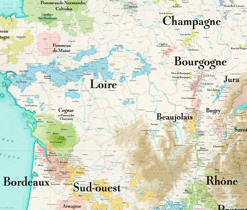 La Grande Carte Des Vins & Alcools De France Xl