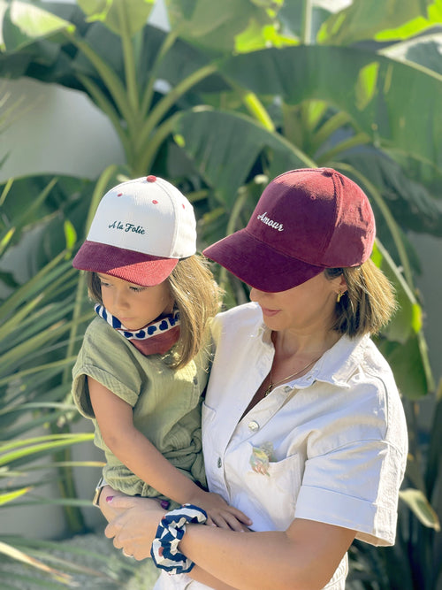 Casquette Velours Enfant - Colette - A La Folie - Ecru / Bordeaux