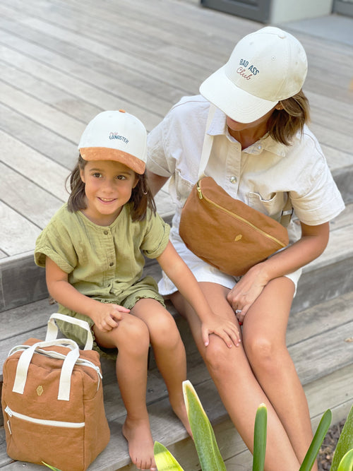 Casquette Velours Enfant - Colette - Petit Gangster - Ecru / Marron