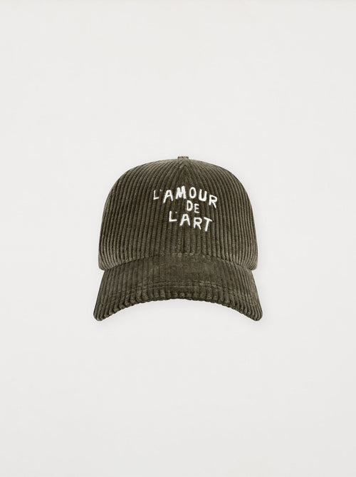 Casquette L'AMOUR DE L'ART velours kaki