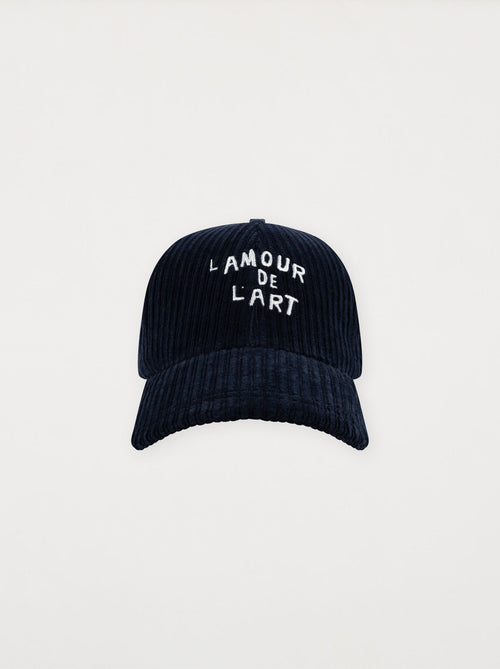 Casquette L'AMOUR DE L'ART velours bleu minuit