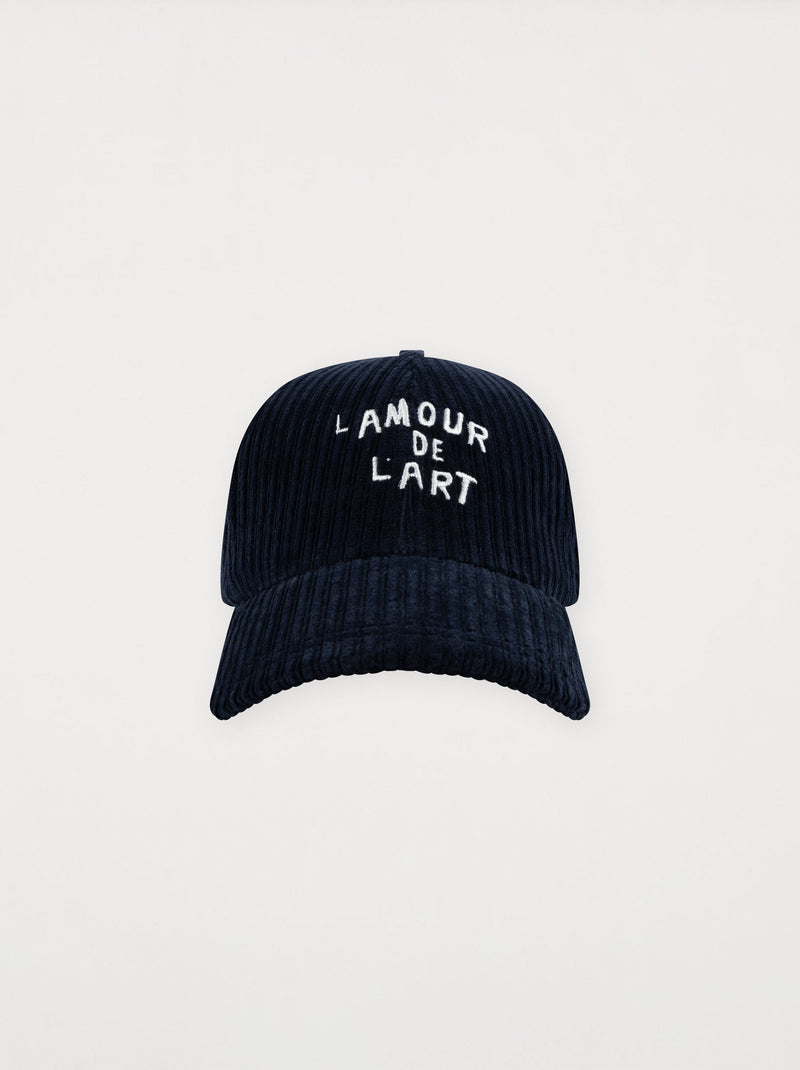 Casquette L'AMOUR DE L'ART velours bleu minuit