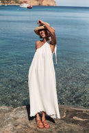CASSANDRA Écrue - Robe Asymétrique
