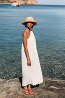 CASSANDRA Écrue - Robe Asymétrique