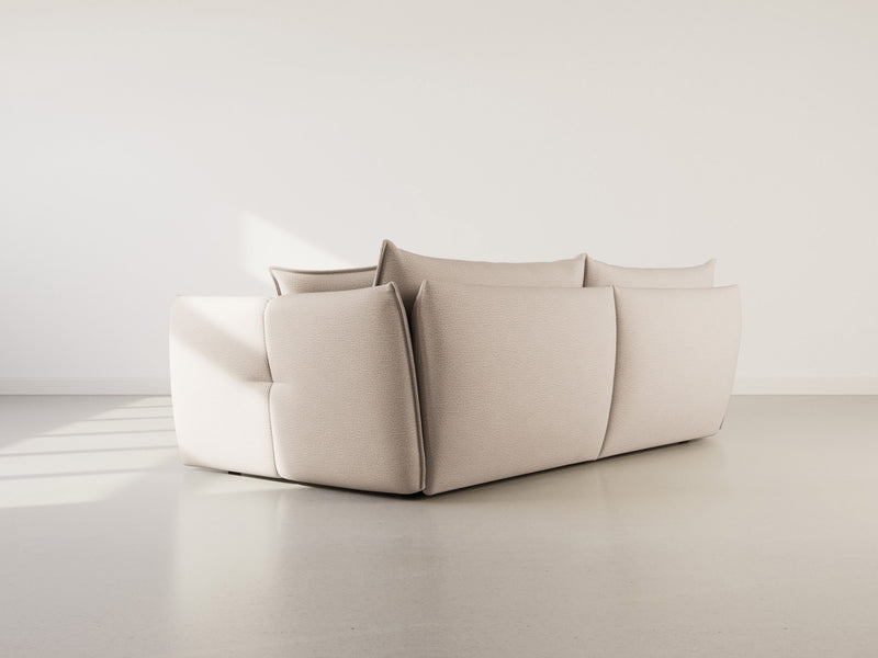 Cassiopee - Sofá esquinero izquierdo - 4 plazas - Tela texturizada - Beige