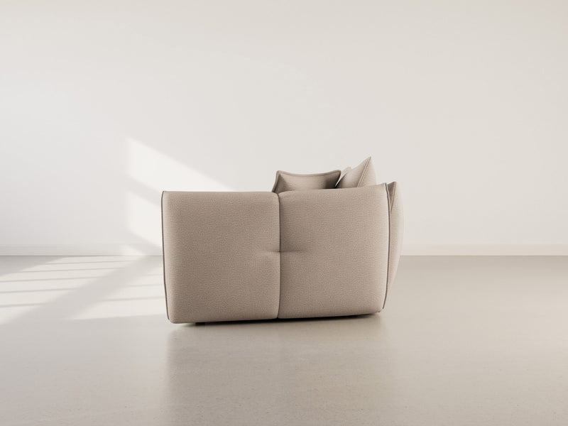 Cassiopee - Sofá esquinero izquierdo - 4 plazas - Tela texturizada - Beige