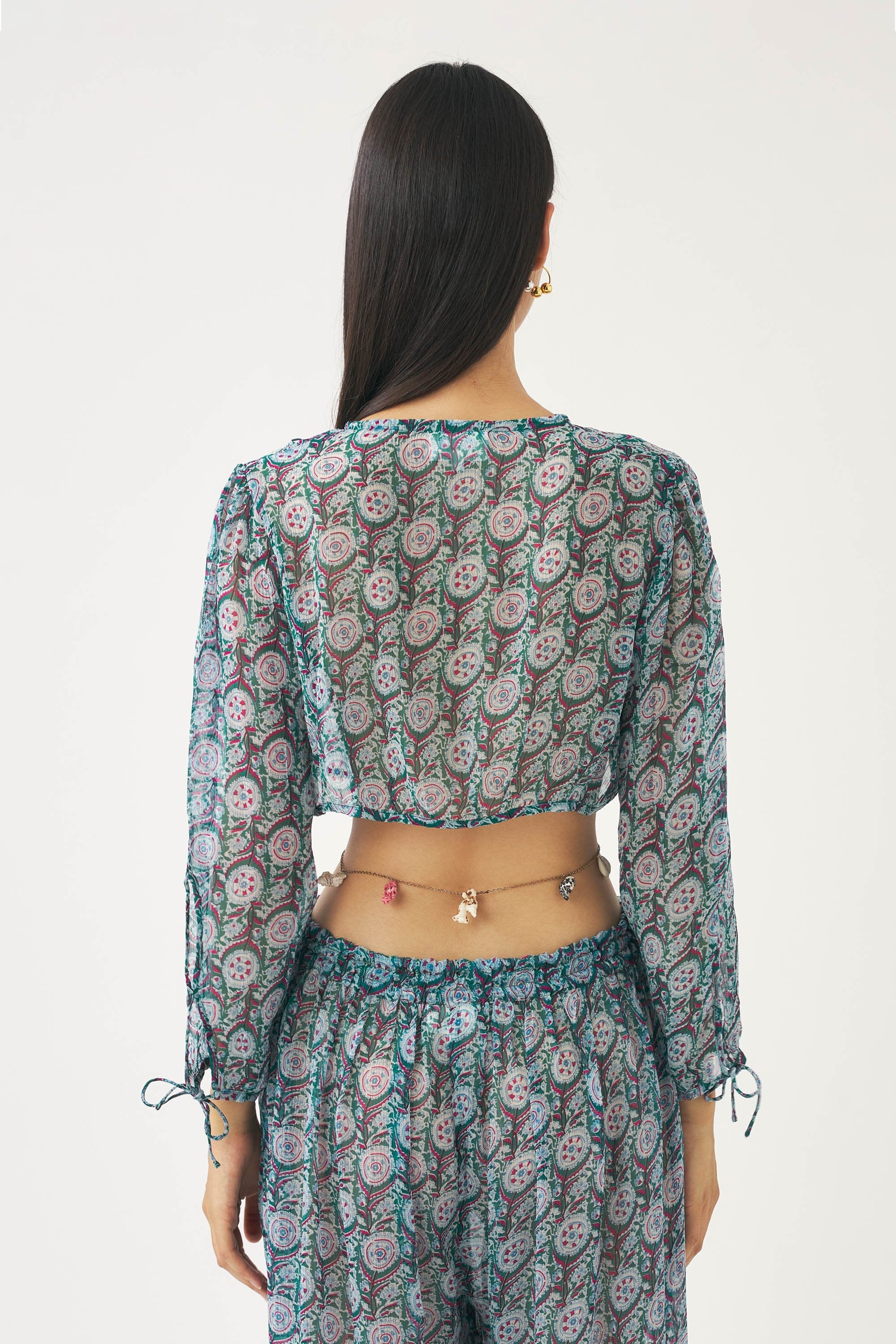 Blouse Courte Cassy - Bleu