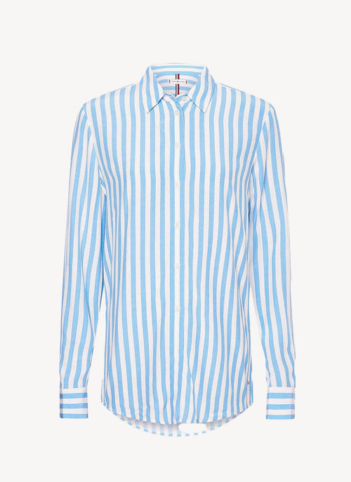 Tommy Hilfiger - Chemise Manches Longues - Blue Stripe - Femme