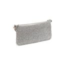 Elegant Catena antique silver clutch purse with intricate woven texture, perfect for evening outings and stylish occasions.