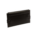 Catena black leather envelope clutch, handcrafted with a sleek rectangular shape and elegant closure for nighttime elegance.