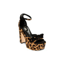 Catena leopard platform ankle sandal featuring a stylish knot detail and sturdy block heel for a chic look.