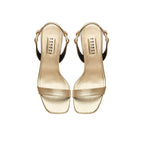Catena Notte Gold Platform Slingback Sandal featuring metallic leather and sleek design, ideal for elegant outfits.