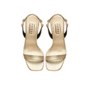 Catena Notte Gold Platform Slingback Sandal featuring metallic leather and sleek design, ideal for elegant outfits.