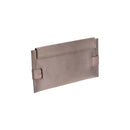 Catena Smoke Envelope Clutch in smoke silk satin with antique silver embroidery, perfect for elegant night outings.