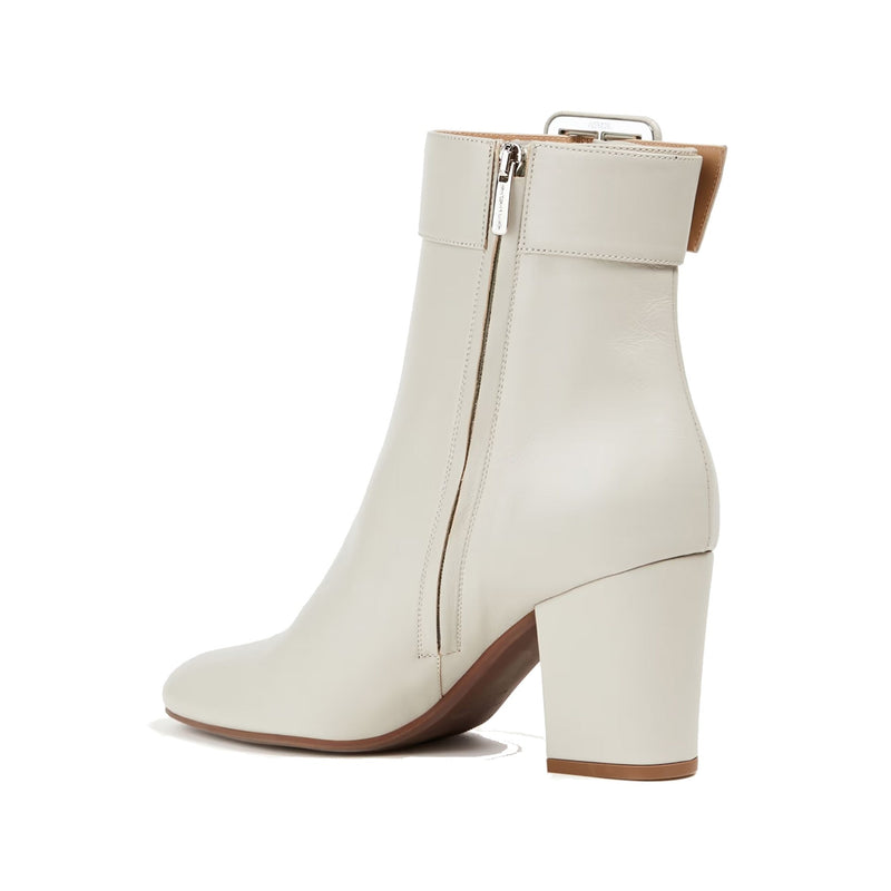 Bottes - Sergio Rossi Buckled Leather Ankle  - Cream