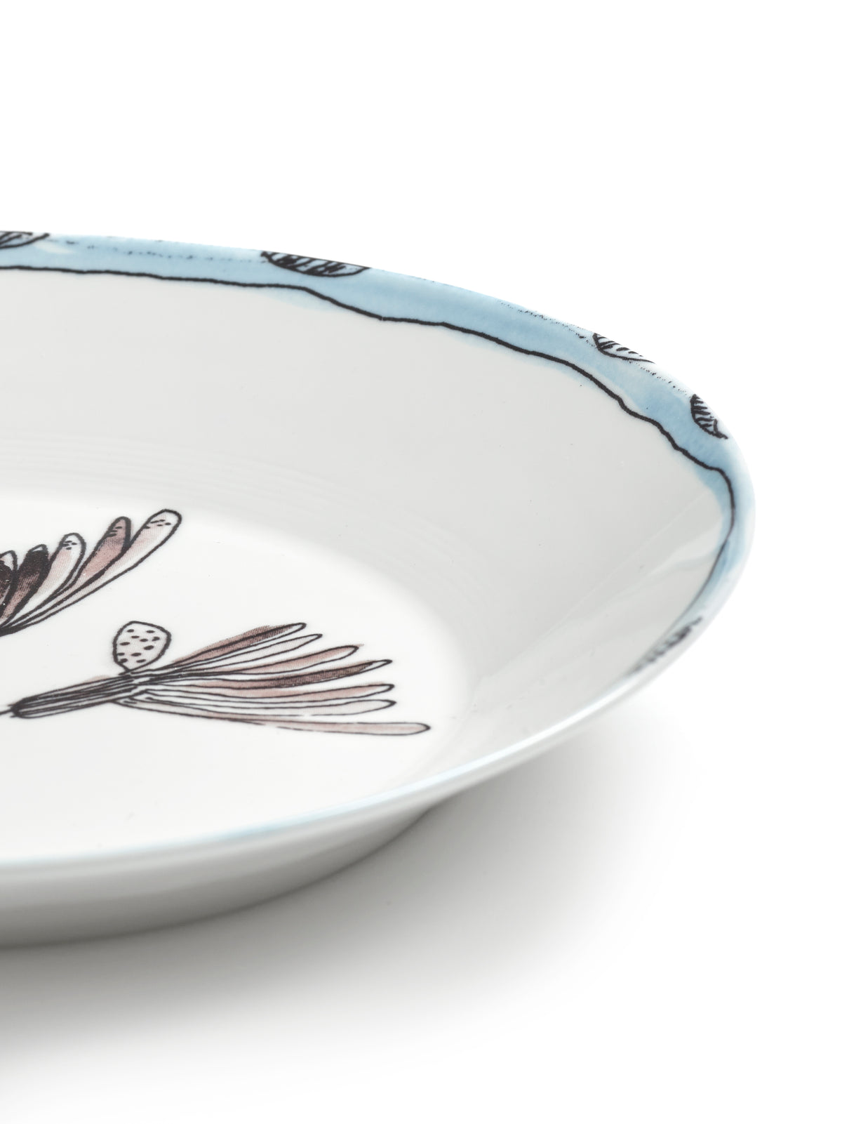 Midnight Flowers - Lot De 2 Assiettes Creuses - M - Porcelaine Bone China - Camelia Aubergine