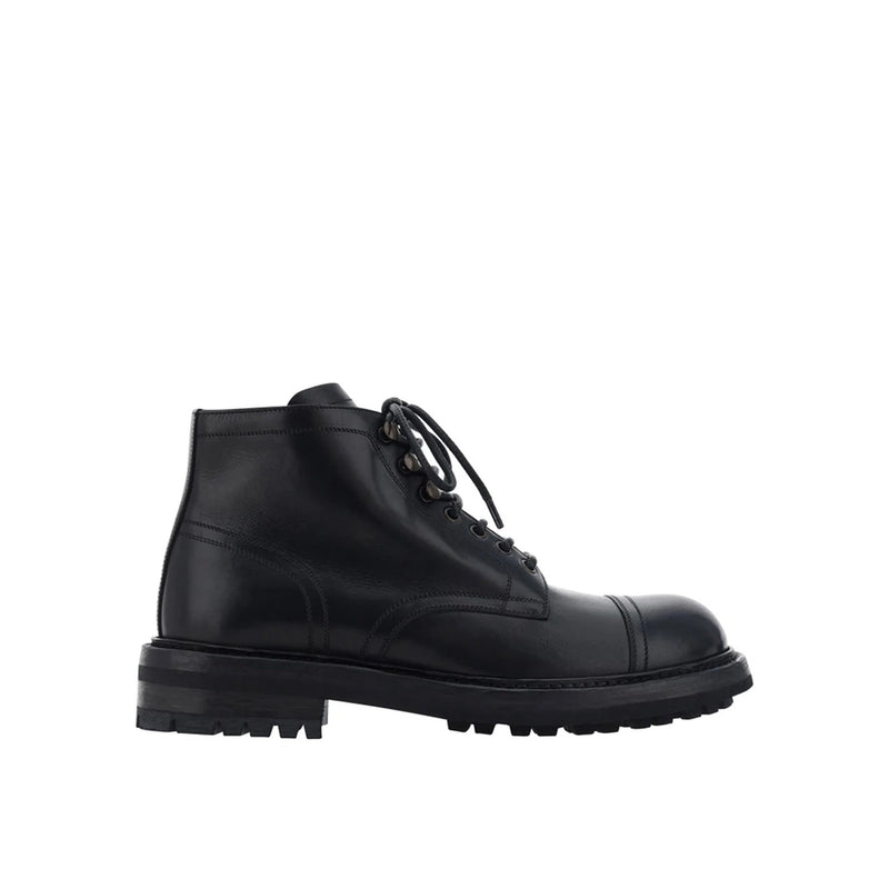Bottes - Dolce & Gabbana Lace-Up Leather  - Black