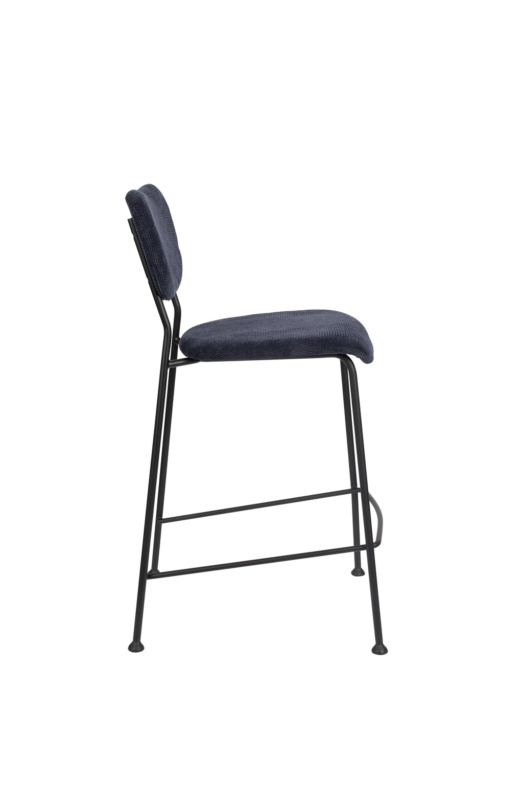 Benson 64,5 Cm - Tabouret De Bar & De Comptoir - Tissu - Bleu Foncé