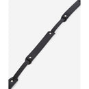 Cinturón fino de piel con aberturas - Negro - Mujer