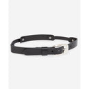 Cinturón fino de piel con aberturas - Negro - Mujer