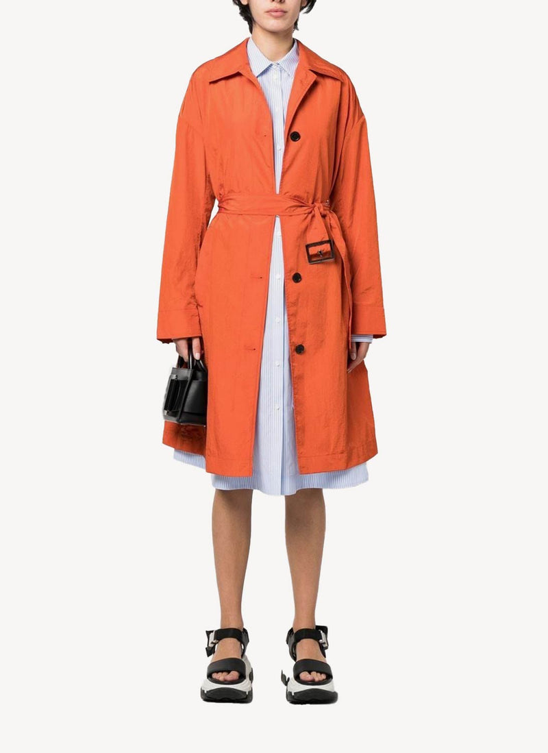 Karl Lagerfeld - Manteau Technique Ceinturé - Terracotta - Femme