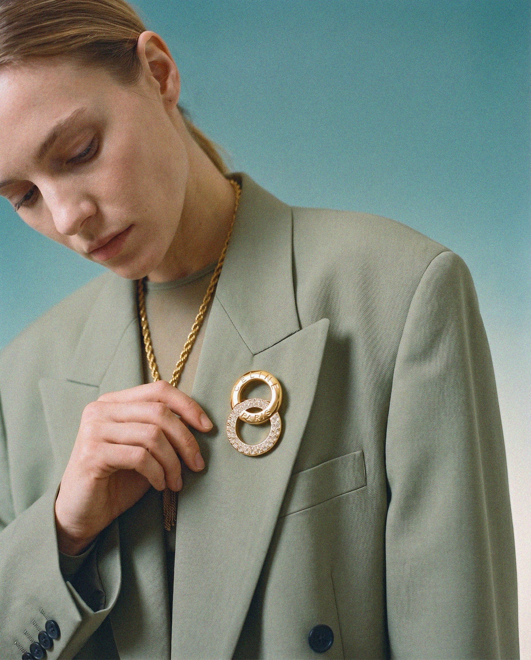 Céline Vintage Intertwined Rings Brooch