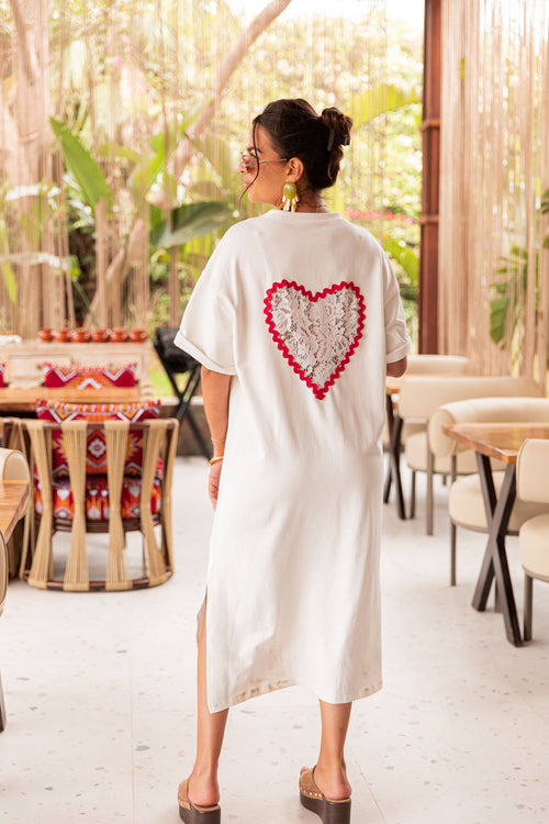 CÉLINE Blanco - Vestido camiseta