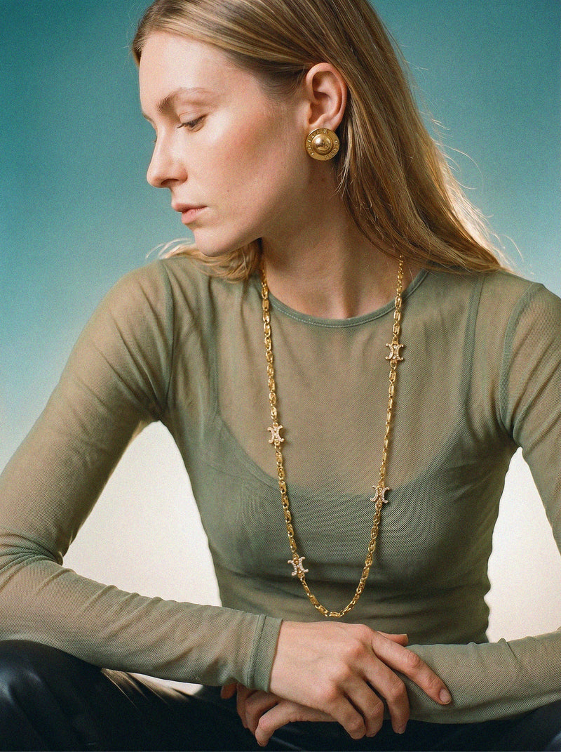 Celine Triomphe Strass Chain