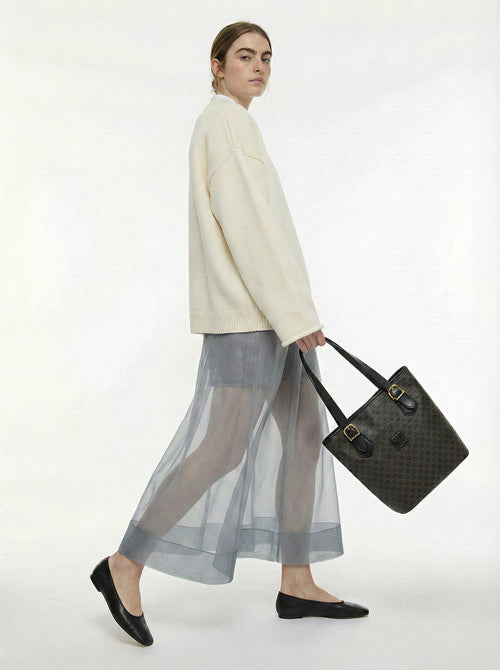 Bolso tote Céline Macadam de lona revestida negra